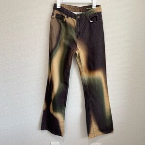 Jaded London x Curly Fry Baggy Jeans 70s Size 28 Swirl Slouchy Boyfriend Boho